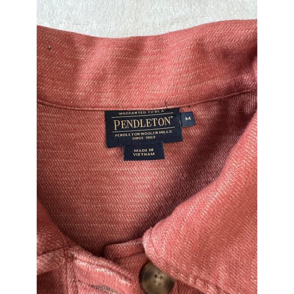 Pendleton Women's Shirt Jacket Rust Orange Red Cotton Size M Flannel Coat - Picture 4 of 8